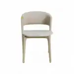 Luxury modern dining chair with ribbed backrest and gold accents for elegant home decor.