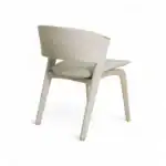 Minimalist white modern dining chair with upholstered seat and ribbed backrest for stylish home decor.