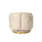 Luxurious marble side table by Geluoer Furniture with elegant gold base, modern design for sophisticated interiors.
