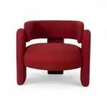 Red modern lounge chair with plush upholstery from Geluoer Furniture.