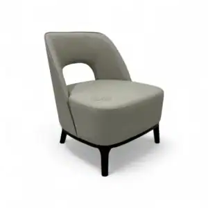 Elegant modern grey leather accent chair for stylish home decor.