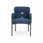 Premium blue upholstered modern armchair with stylish design, comfortable seating, ideal for living rooms and offices.