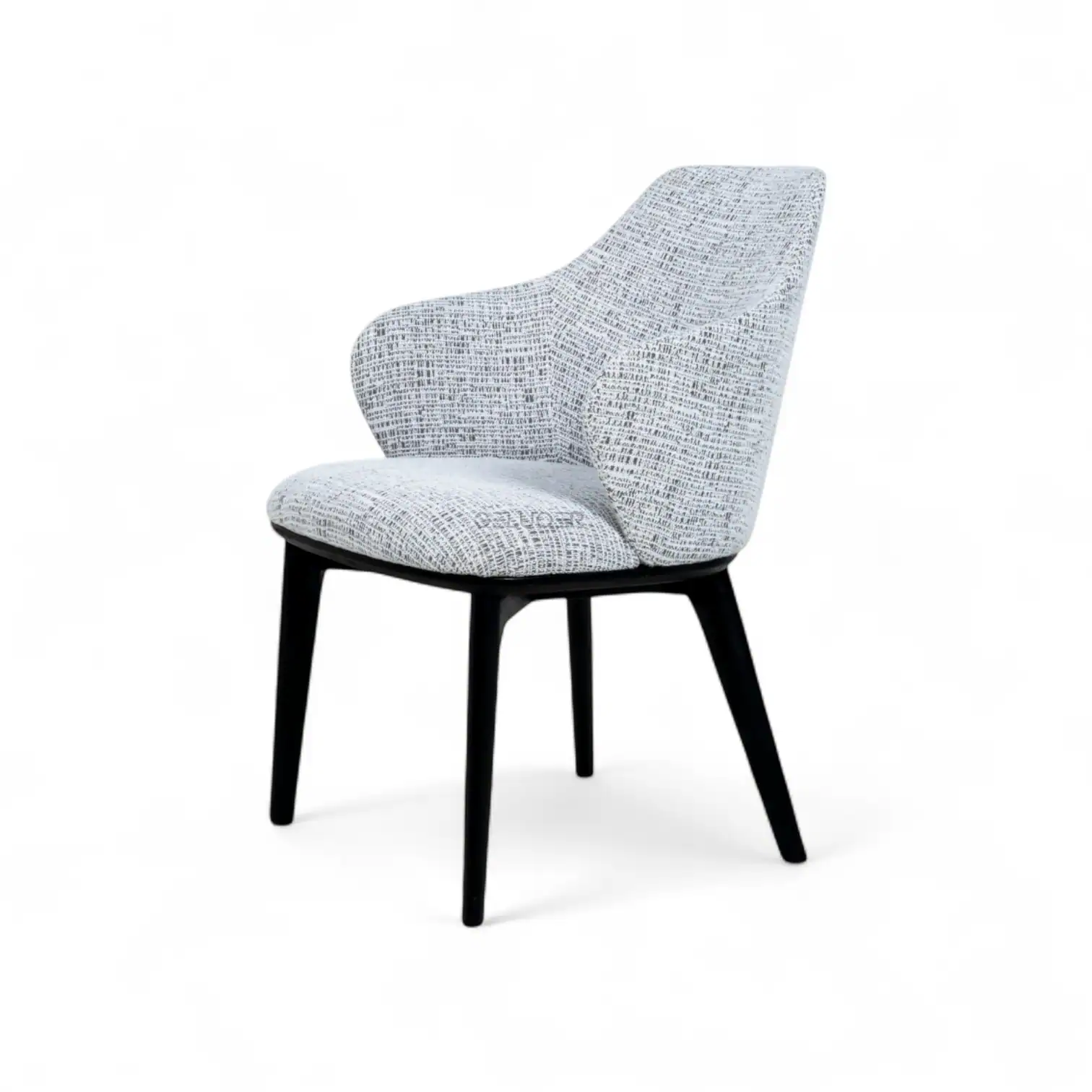 Vintage upholstered dining chair with black wooden legs, modern and stylish furniture from Geluoer.