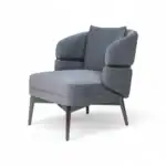 Luxury velvet armchair with modern design and gold accents by Geluoer Furniture.