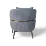 Elegant modern upholstered round accent chair with gold trim from Geluoer Furniture.