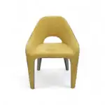Modern yellow wooden lounge chair for stylish home décor and comfort.