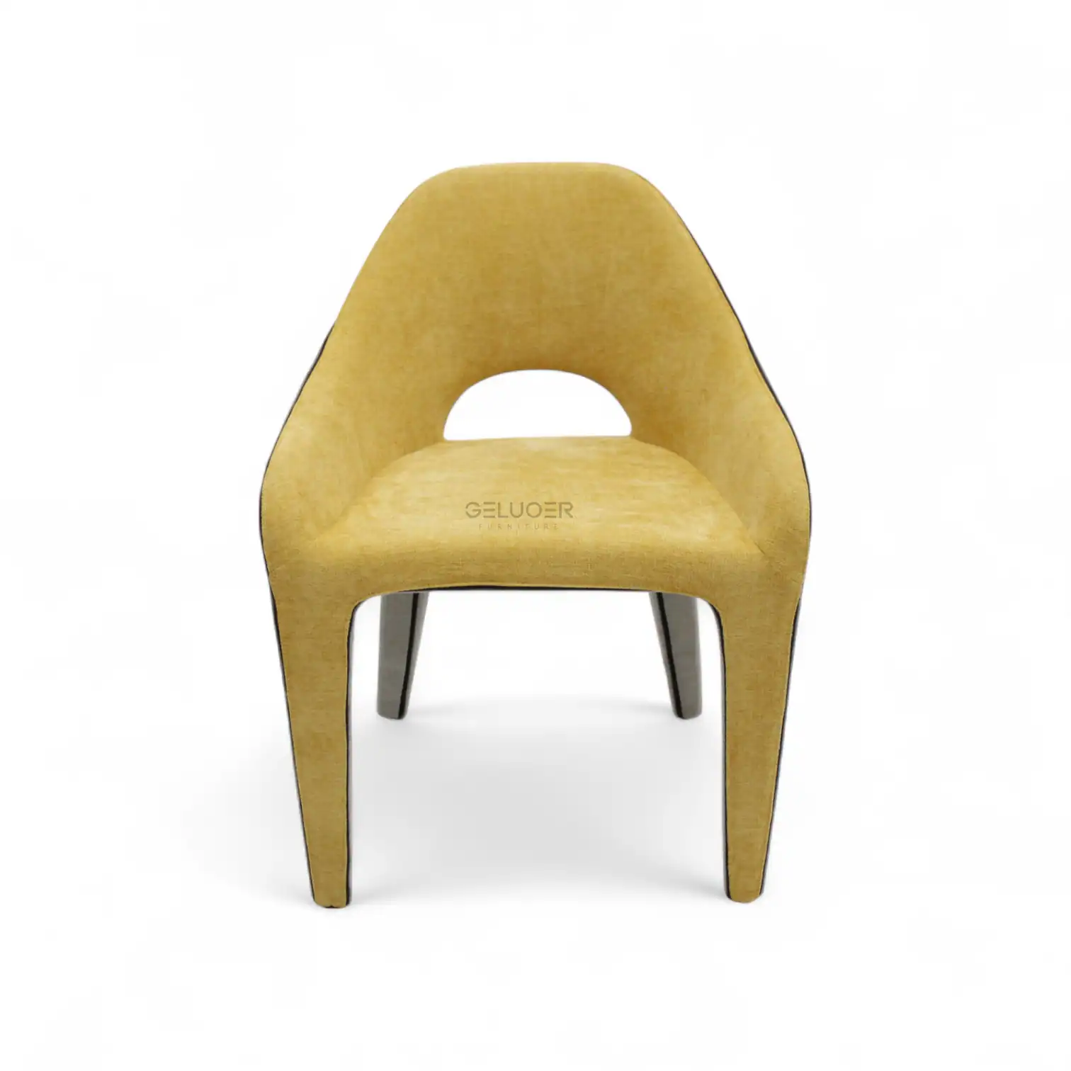 Modern yellow wooden lounge chair for stylish home décor and comfort.
