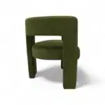 Luxurious green velvet modern accent chair from Geluoer Furniture, stylish and comfortable home decor piece.