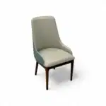Comfortable modern dining chair with wooden legs and upholstered seat, perfect for contemporary home decor.