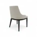 Elegant modern dining chair with white upholstered seat and black wooden legs for stylish home decor.