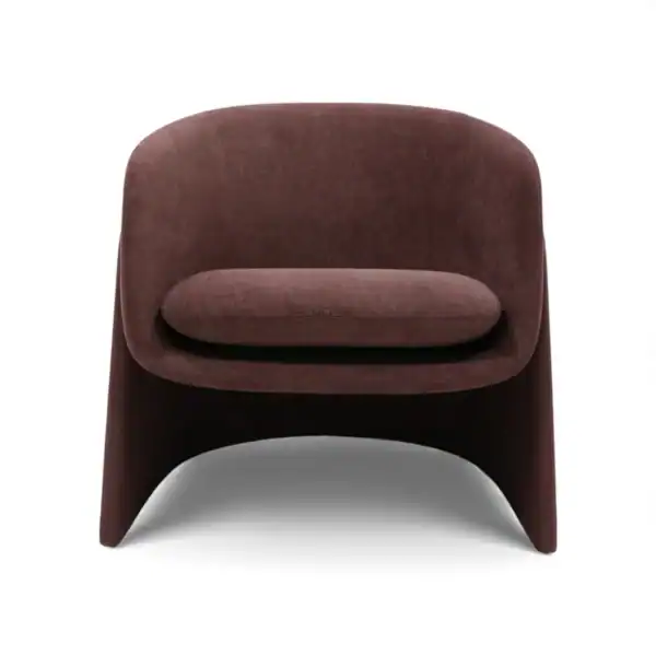Elegant modern armchair with brown upholstery for stylish living spaces.