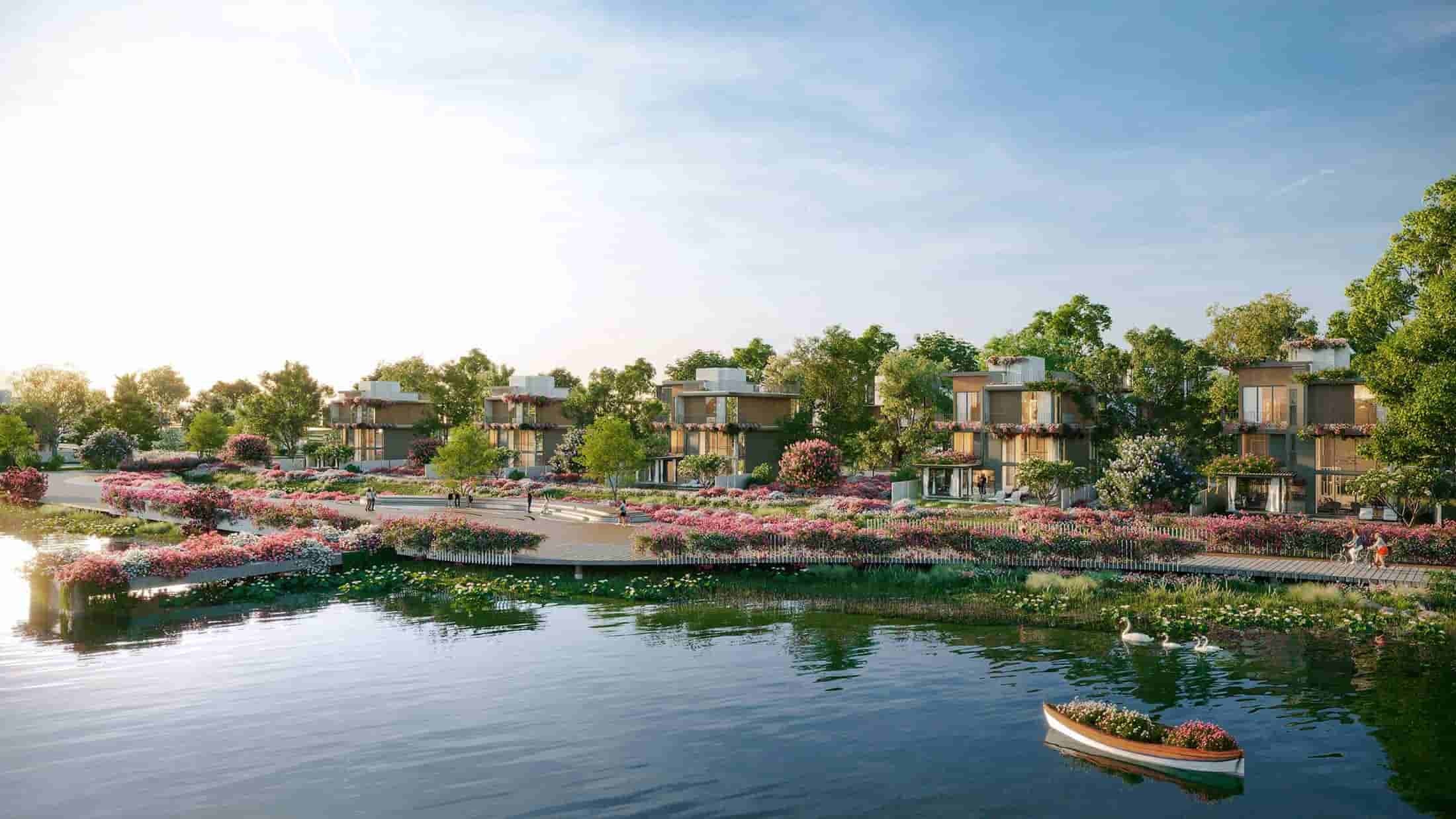 Khu nghỉ dưỡng Onsen Villas Ecovillage nằm bên dòng Sông Sài Gòn, tạo nên một mảnh đất thần tiên đầy mê hoặc