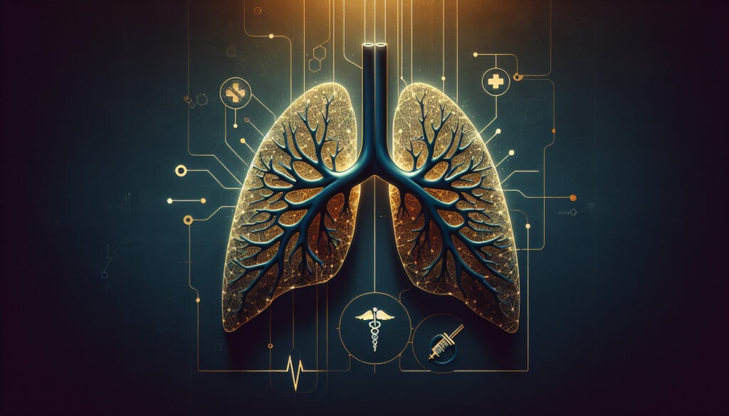Lung anatomy with medical icons, healthcare, and respiratory system illustration.