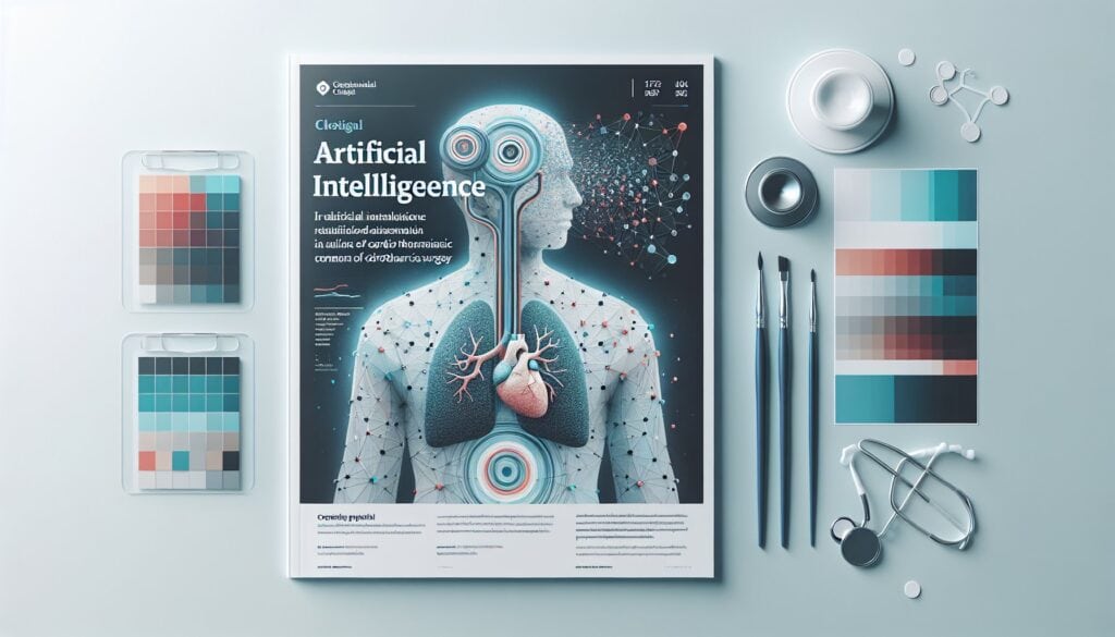 Artificial Intelligence medical infographic with human brain and lungs, digital technology, and data.