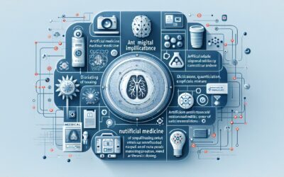 Artificial intelligence and medical technology icons representing advanced healthcare innovations.