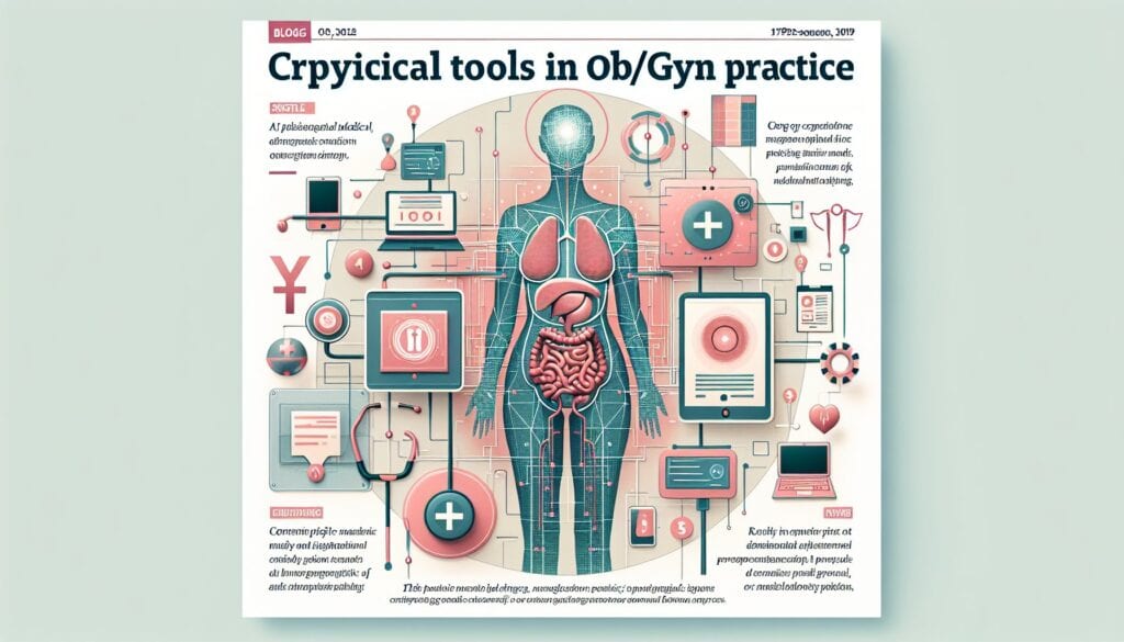 Advanced gynecological tools for obstetrics and gynecology practice illustration.