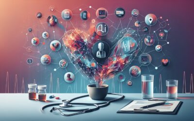AI healthcare technology connecting medical data and digital health tools.