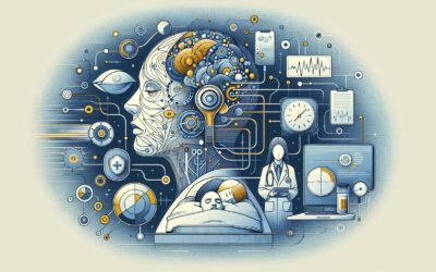 AI-powered healthcare technology and medical data analysis illustration.