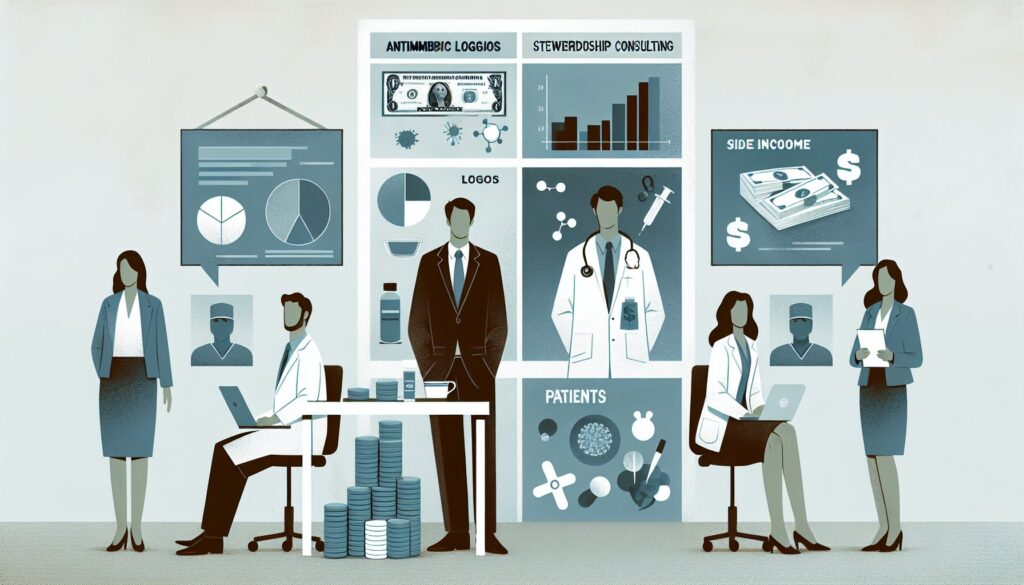 Efficient medical team analyzing financial and patient data in a modern healthcare setting.