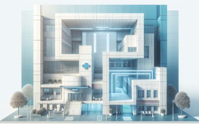 Modern hospital building with advanced medical technology and clean, bright architecture.