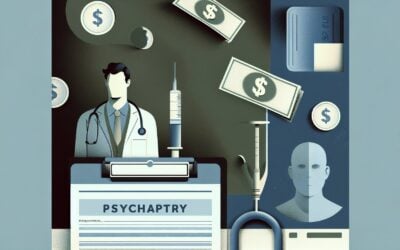 Psychiatry and mental health treatment with medical tools and medication, healthcare concept.