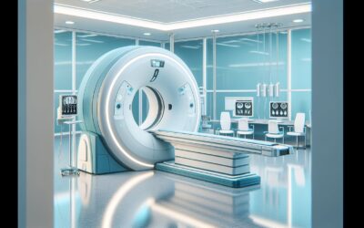 High-tech MRI scanner in a modern medical imaging room for diagnostic health assessments.