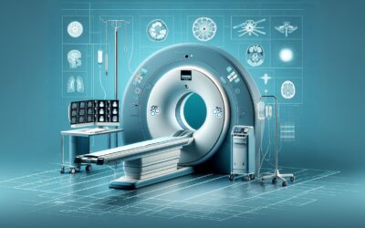 CT scan machine in a modern medical imaging facility.