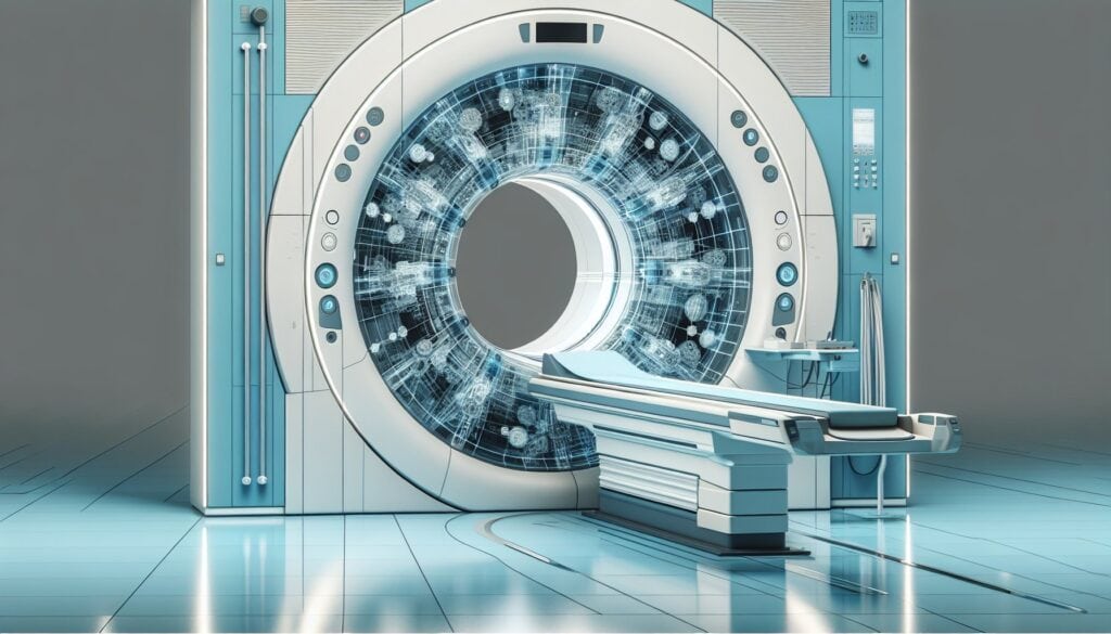 MRI machine in a modern medical imaging facility, showcasing advanced healthcare technology.