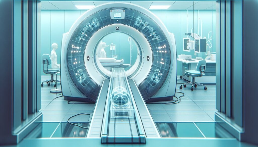 MRI machine in a modern medical imaging room, ready for diagnostic scans.
