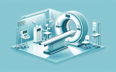High-tech MRI scanner in a modern medical imaging room for diagnostic imaging and healthcare service.