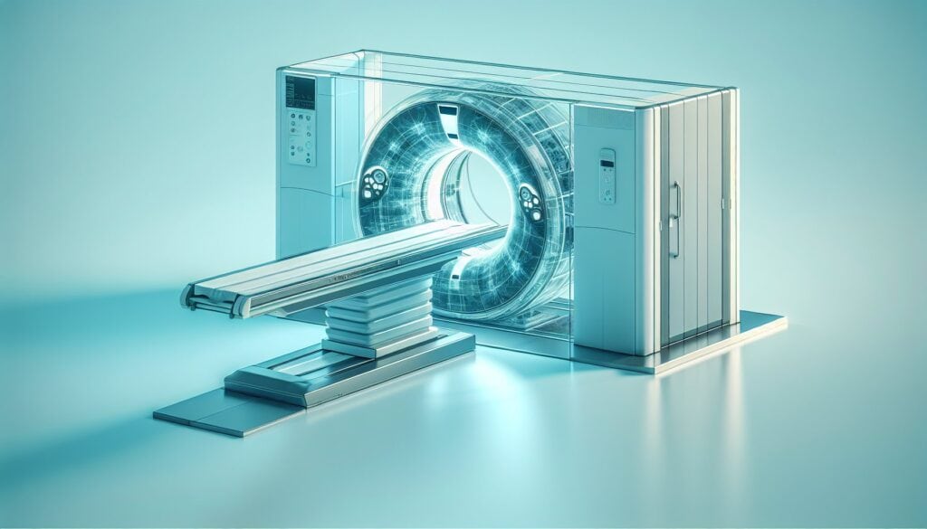 Advanced MRI machine used for medical imaging and diagnostics.