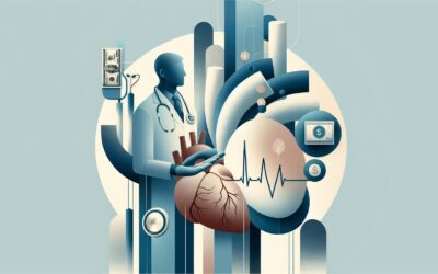Advanced medical technology and heart health monitoring illustration.