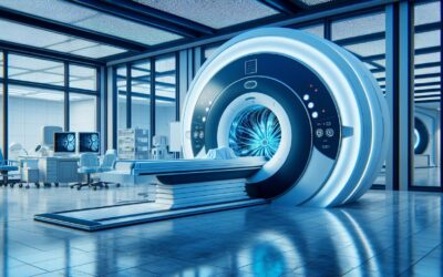 MRI scanner in a modern medical facility, showcasing advanced imaging technology.