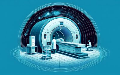 MRI scanner in a modern medical imaging facility with healthcare professionals operating the equipme.