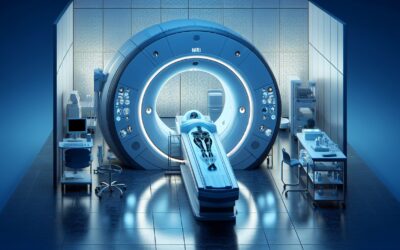 MRI machine in a modern medical imaging room for diagnostic scans.