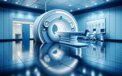 MRI machine in a modern hospital imaging room, ready for diagnostic scans.