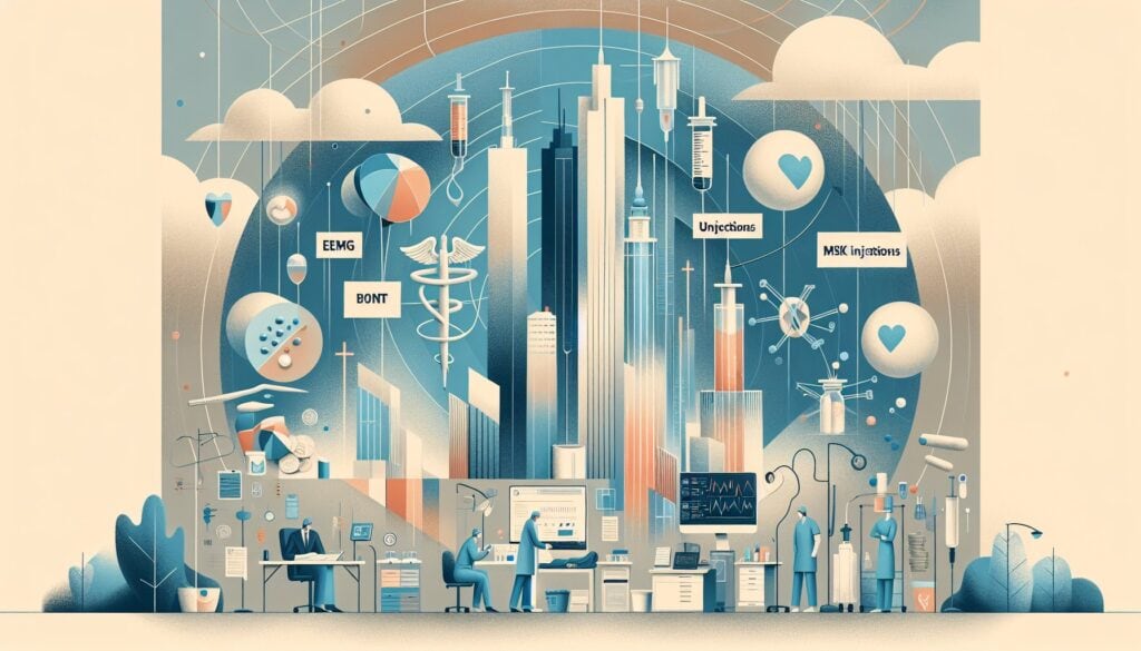 AI-powered medical research and innovation in a futuristic healthcare setting.
