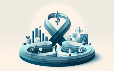 Medical financial infographic with healthcare and money symbols in blue tones.