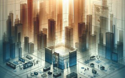 Innovative digital cityscape with futuristic skyscrapers and technology hubs for modern urban develo.