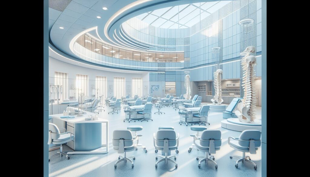 Advanced medical operating room with modern surgical equipment and bright lighting for healthcare pr.