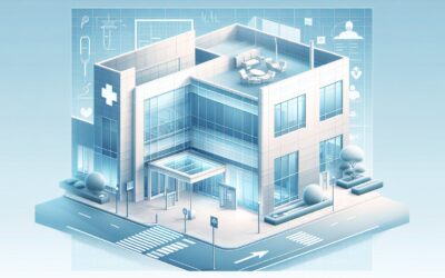 Advanced hospital building with modern architecture and medical facilities, emphasizing healthcare i.
