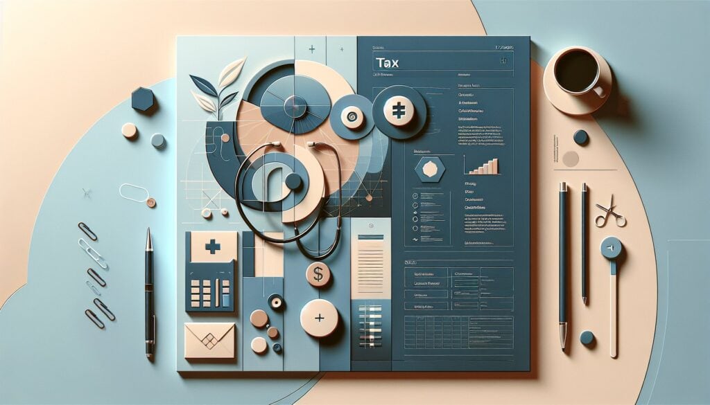 Tax and financial planning infographic with charts and icons for business and accounting.