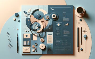 Tax and financial planning infographic with charts and icons for business and accounting.