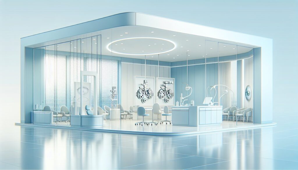 High-tech medical laboratory with advanced equipment and modern design for healthcare research and d.