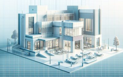 Modern architectural building with sleek design and large glass windows, showcasing innovative const.
