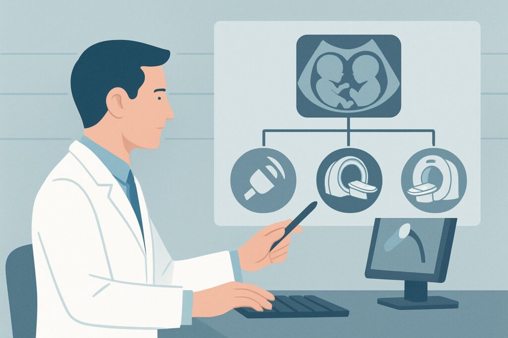 What Follow-Up Imaging Is Best for Monochorionic Twins After the Second Trimester Anatomy Scan?