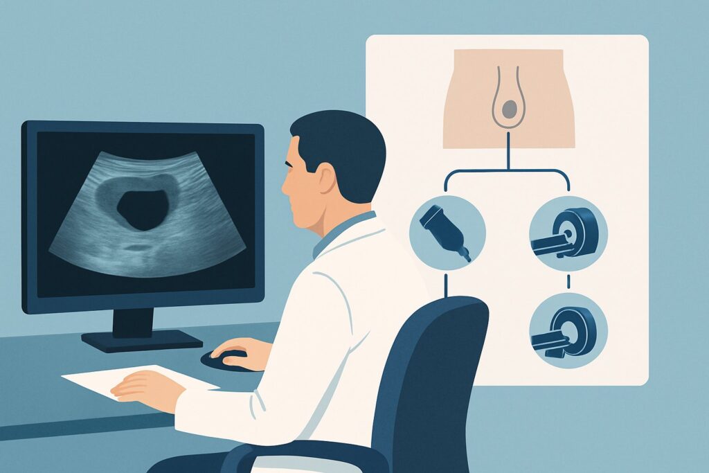What Imaging Is Best for a Palpable Scrotal Mass After Trauma or Infection?