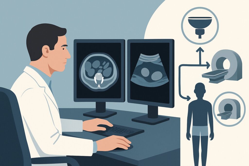 What Imaging Is Best for Hematospermia in Men Over 40 or with Persistent Symptoms?