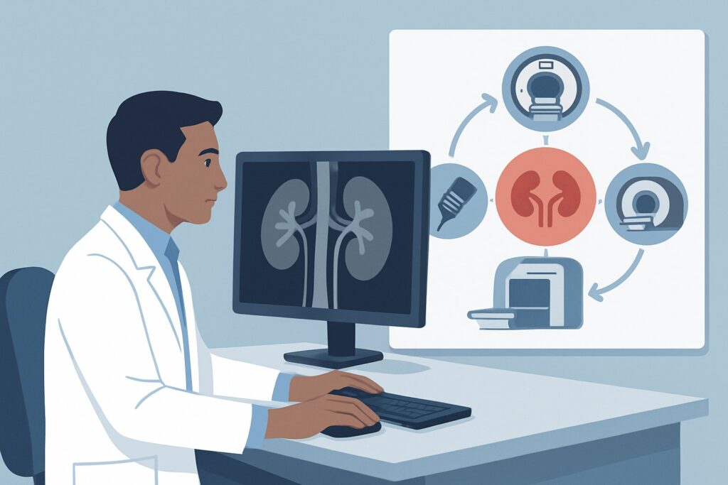 What Imaging Is Best for Pyelonephritis with a History of Kidney Stones?