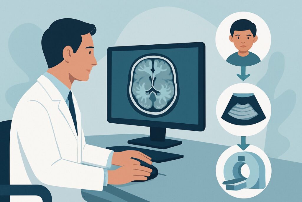 What Is the Best Initial Imaging for a Child with Chronic Progressive Ataxia?